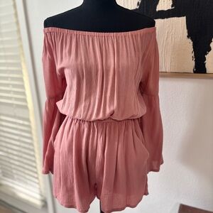 Off-Shoulder Pink Romper